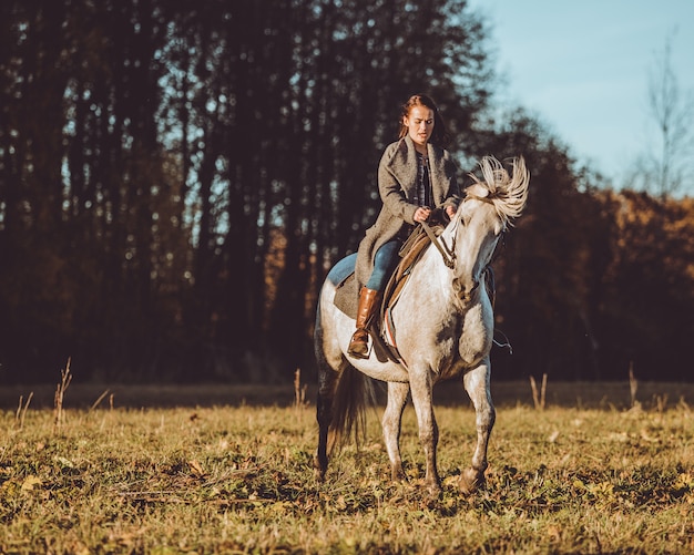 famous horses painting girl ride a horse